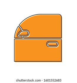 Orange Car door icon isolated on white background.  Vector Illustration