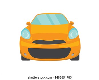 Orange car front view illustration vector