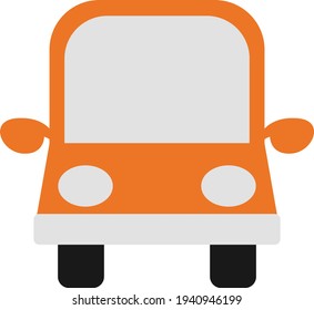 Orange car, illustration, vector on a white background