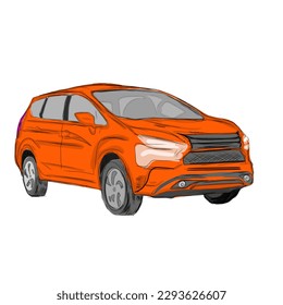 an orange car on a white background