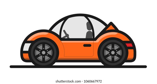 Orange car, vector, eps 10