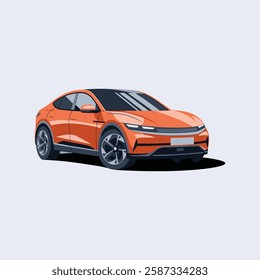 Orange Car vector illustration concept