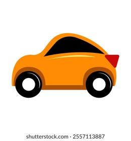 Orange Car Vector Illustration. Whimsical Designs for Playful Spaces.