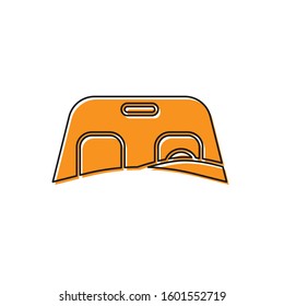 Orange Car windscreen icon isolated on white background.  Vector Illustration