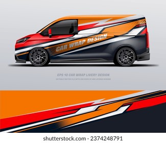 Diseño de la livianada de envolvimiento de coches de naranja. archivos vectoriales eps10