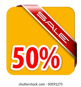Orange card for big discount and place for your text