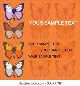 Orange card with butterflies