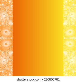Orange card with ornament