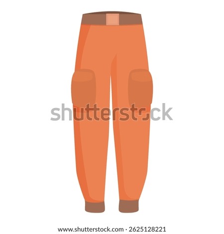 Orange cargo pants with side and back pockets isolated on a white background