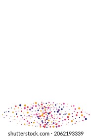 Textura de Confetti Carnaval Naranja. Fondo creativo redondo. Elemento Punto rojo. Papel tapiz de papel morado circular. Ilustración de vuelo.