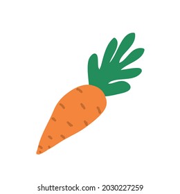 orange carrot doodle style vector element. handdraw 