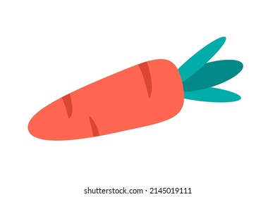 Orange carrot icon in flat illustration