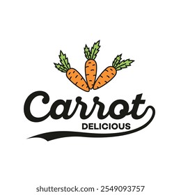 orange carrot logo vector template illustration design