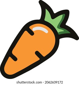 orange carrot minimalist vector illustration