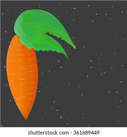 orange carrot on black background