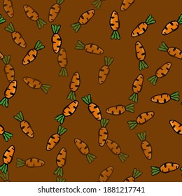 orange carrot pattern, vector illustration