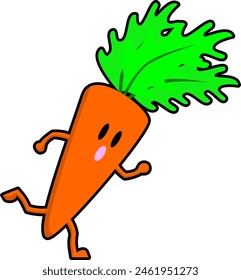 an orange carrot running without shoes