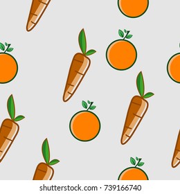 Orange and carrot seamless color vector background