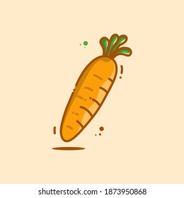 Orange carrot, simple flat illustration log