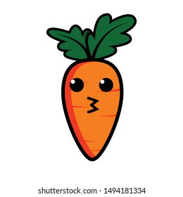 orange carrot vector emoticon expression cute smile teasing