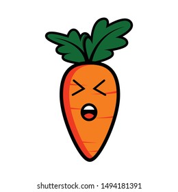 orange carrot vector emoticon expression cute smile teasing
