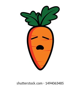 orange carrot vector emoticon sad expression