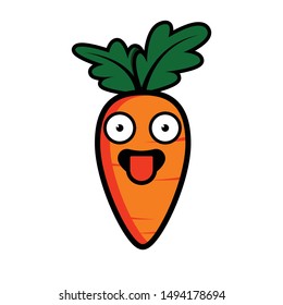orange carrot vector emoticon teasing expression