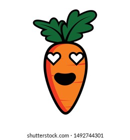orange carrot vector expression of happiness