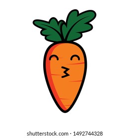 orange carrot vector expression of happiness