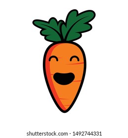 orange carrot vector expression of happiness