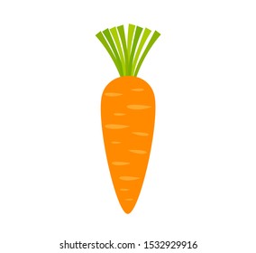 Orange carrot vegetable icon on white background. Vector illustration.