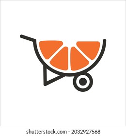 Orange Cart Logo Template Icon