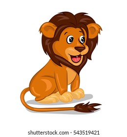 orange cartoon baby lion at the white background