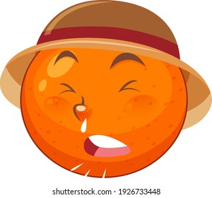 Orange cartoon character with facial expression illustration