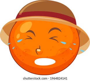 Orange cartoon character with facial expression illustration