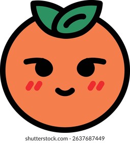 Orange Cartoon Character with a Gentle Smile