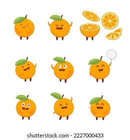 Orange Cartoon Character sticker mascot
