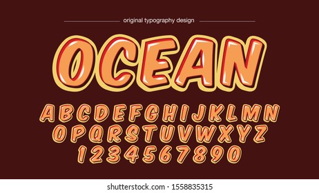 Orange Cartoon Comics Typography Artistic Font Design