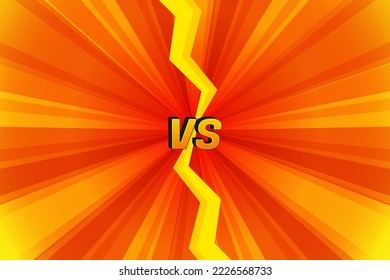 Orange cartoon comics versus fight background illustration vector banner template 