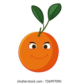 orange cartoon fruit vector
