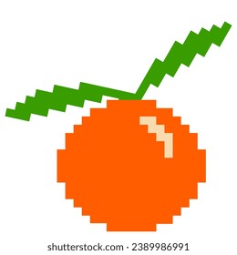 Icono de dibujo animado naranja en estilo píxel	