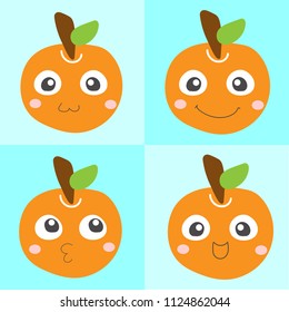 orange cartoon on background blue