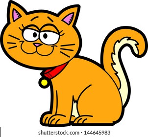 Orange cartoon pet cat