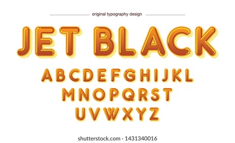 Orange Cartoon Rounded Custom Typography Artistic Font