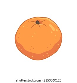 Eine Orange im Cartoon-Stil. Vektorgrafik einzeln auf Obst.