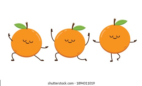 Orange cartoon vector. Orange character design.