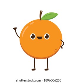 Orange cartoon vector. Orange character design.