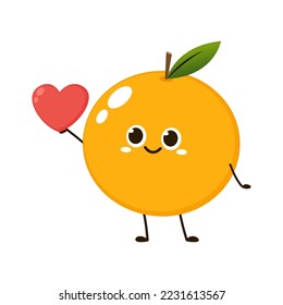 Orange cartoon vector. Orange character design. 