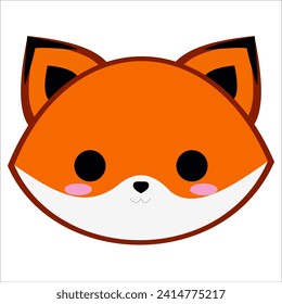 orange cartoon vector fox face