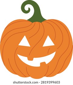 Orange carved jack o lantern vector illustration